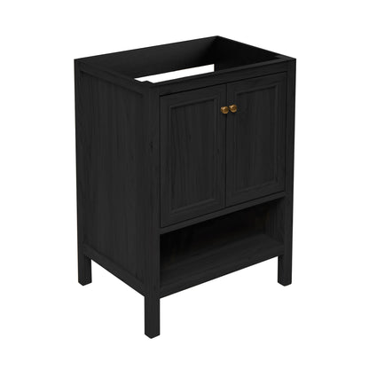 Swiss Madison, Chateau 24" Freestanding Bathroom Vanity Cabinet without Top in Black Oak