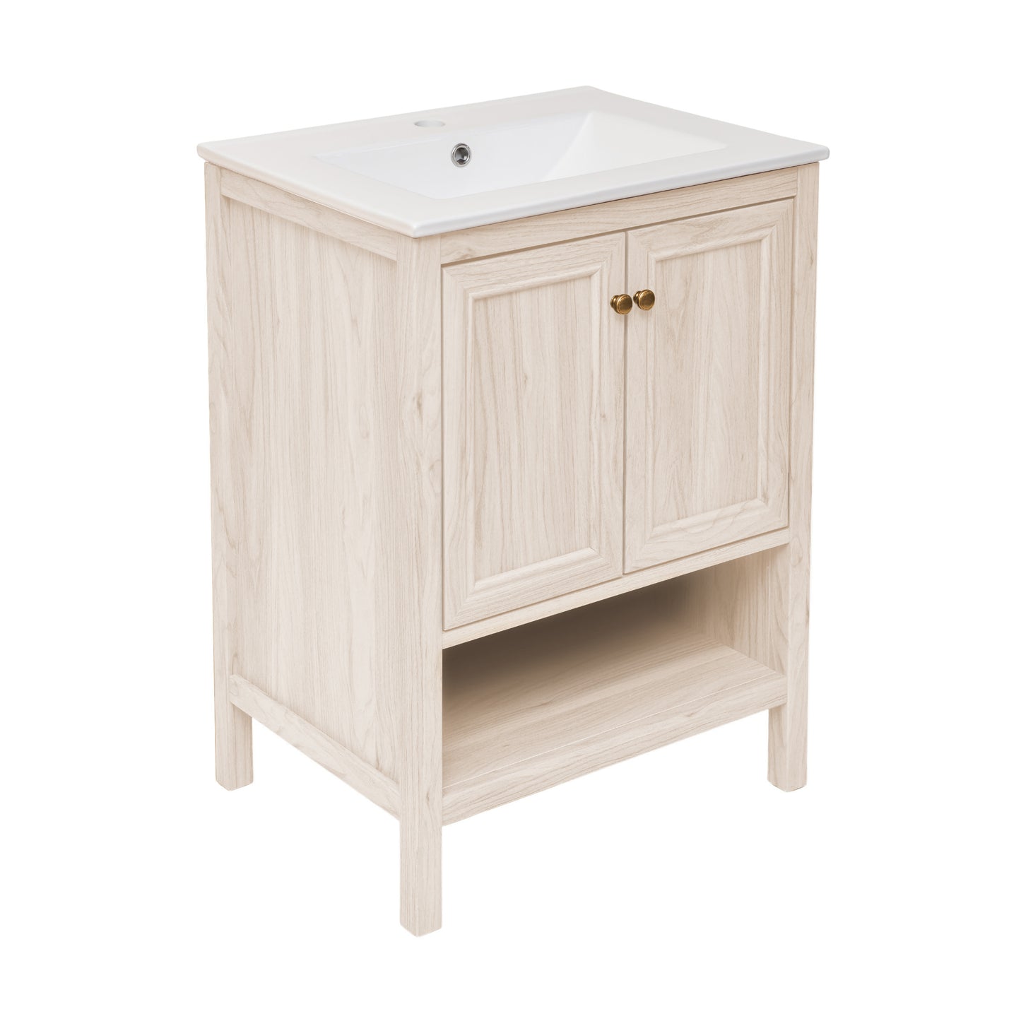 Swiss Madison, Chateau 24" Freestanding Bathroom Vanity in White Oak with Sink Top