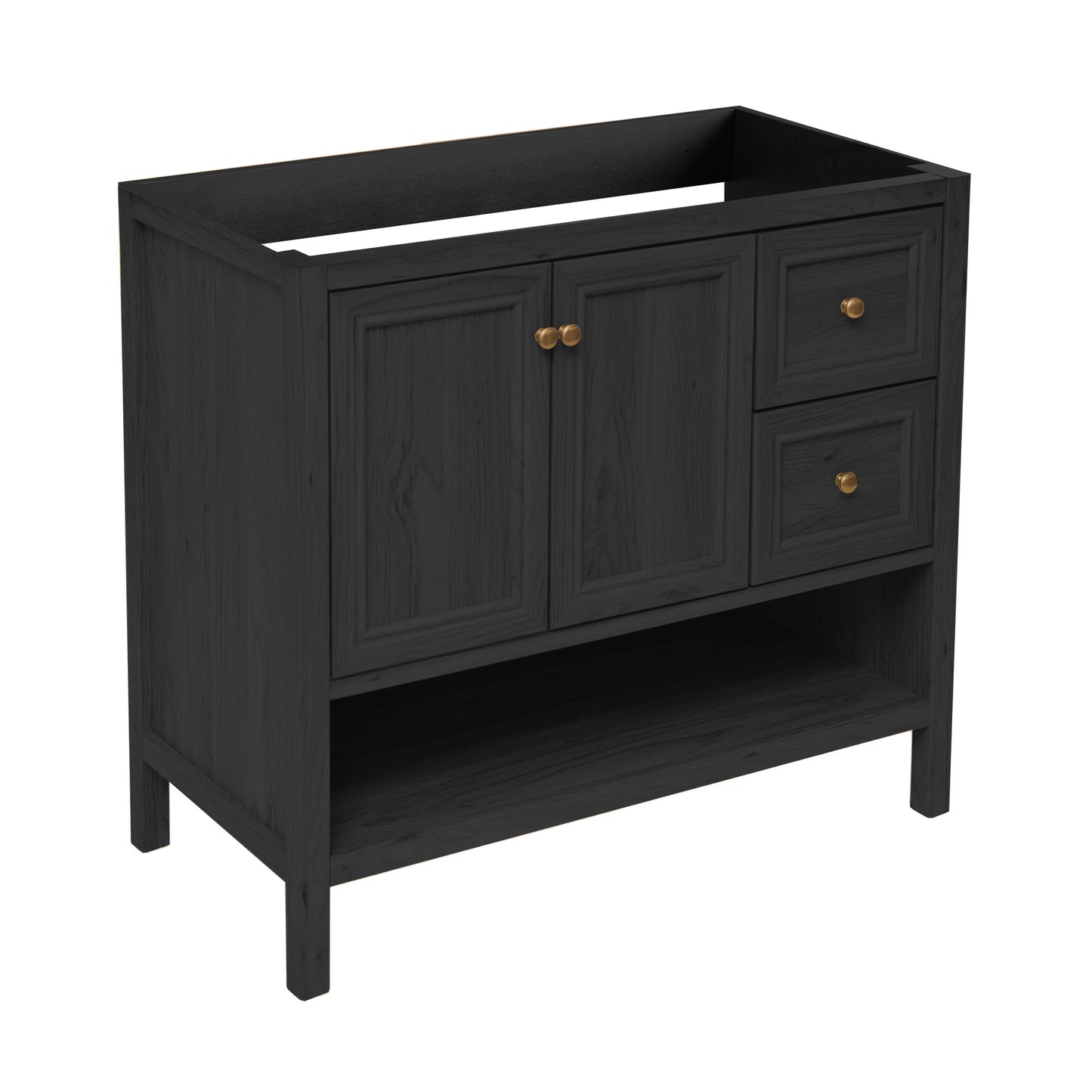 Swiss Madison, Chateau 36" Freestanding Bathroom Vanity Cabinet without Top in Black Oak