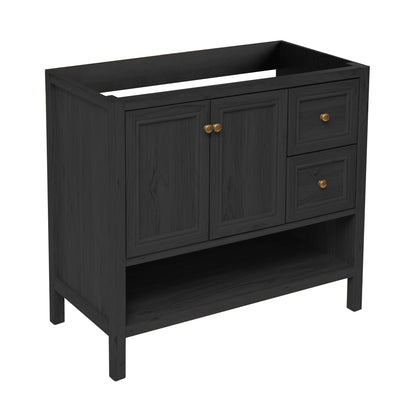 Swiss Madison, Chateau 36" Freestanding Bathroom Vanity Cabinet without Top in Black Oak