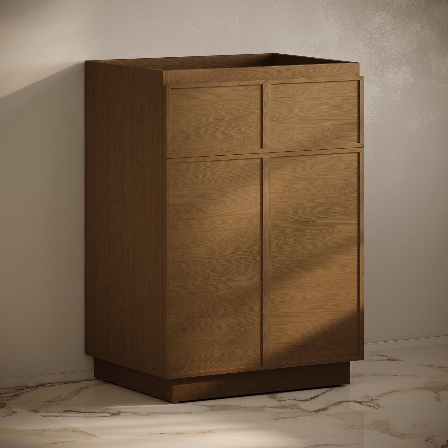 Swiss Madison, St. Tropez 24" Freestanding Bathroom Vanity Cabinet without Top in Brown Oak