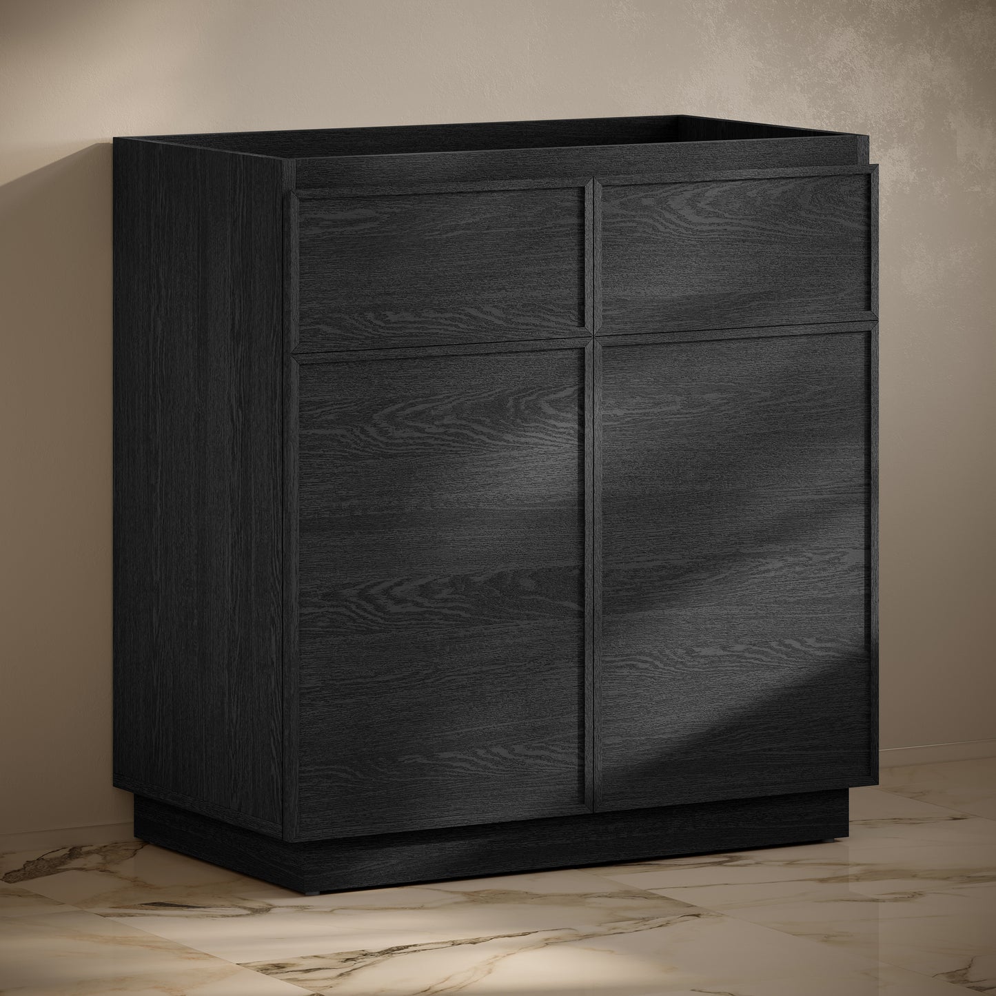 Swiss Madison, St. Tropez 36" Freestanding Bathroom Vanity Cabinet without Top in Black Oak