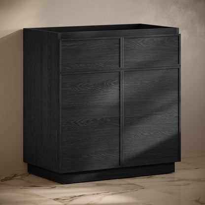 Swiss Madison, St. Tropez 36" Freestanding Bathroom Vanity Cabinet without Top in Black Oak