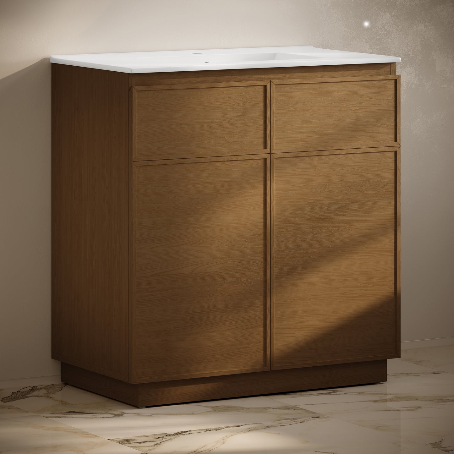 Swiss Madison St. Tropez 36-inch freestanding bathroom vanity in Brown Oak — view 6