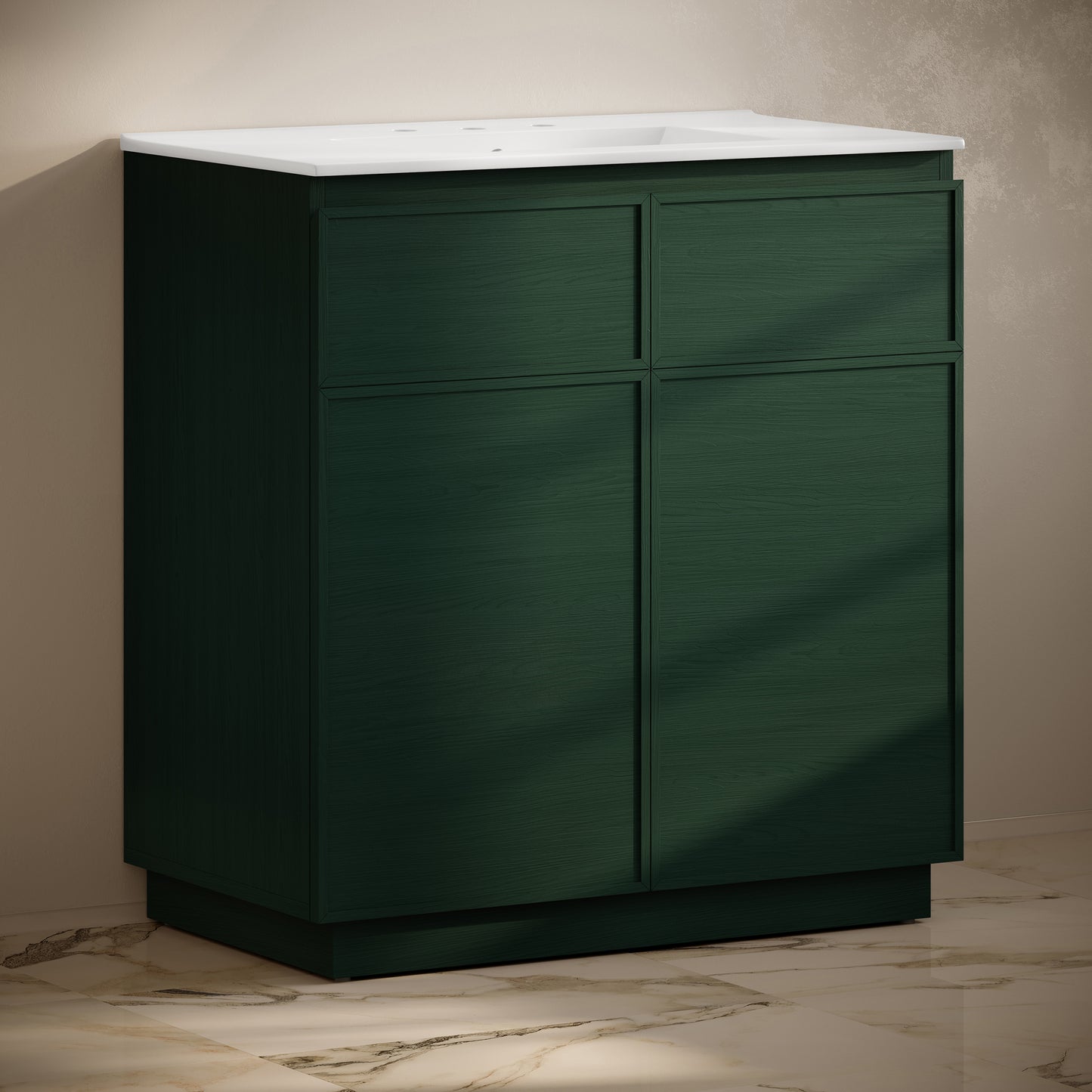 Swiss Madison St. Tropez 36-inch freestanding bathroom vanity in Green Oak — view 2