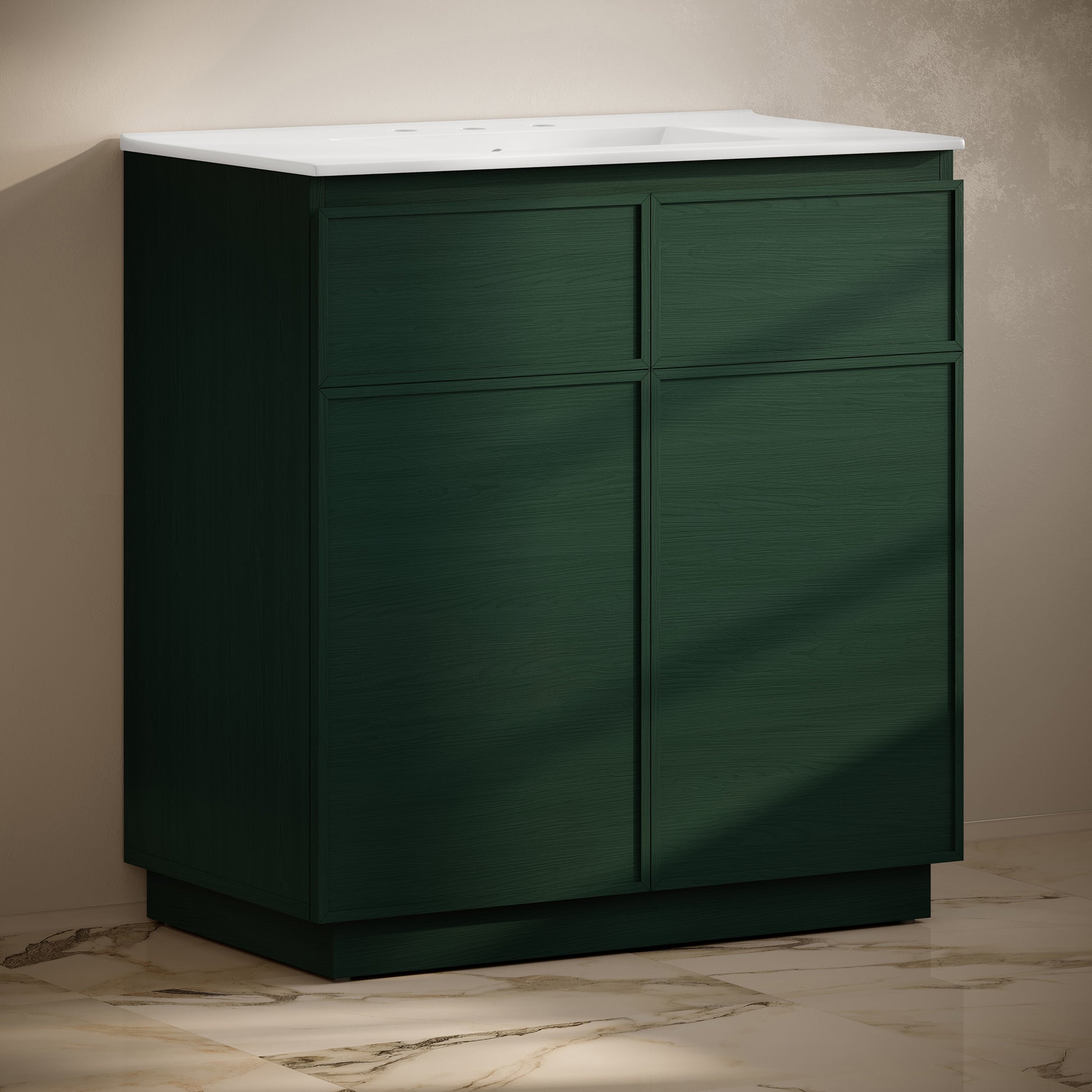 Swiss Madison St. Tropez 36-inch freestanding bathroom vanity in Green Oak — view 2