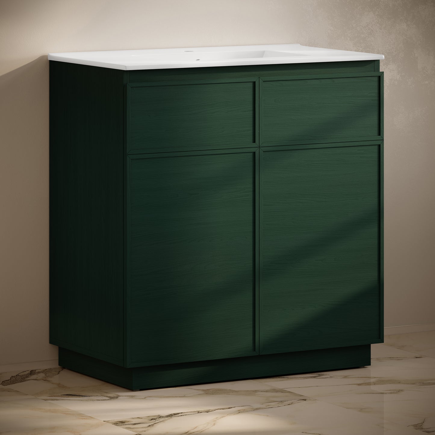 Swiss Madison St. Tropez 36-inch freestanding bathroom vanity in Green Oak — view 6