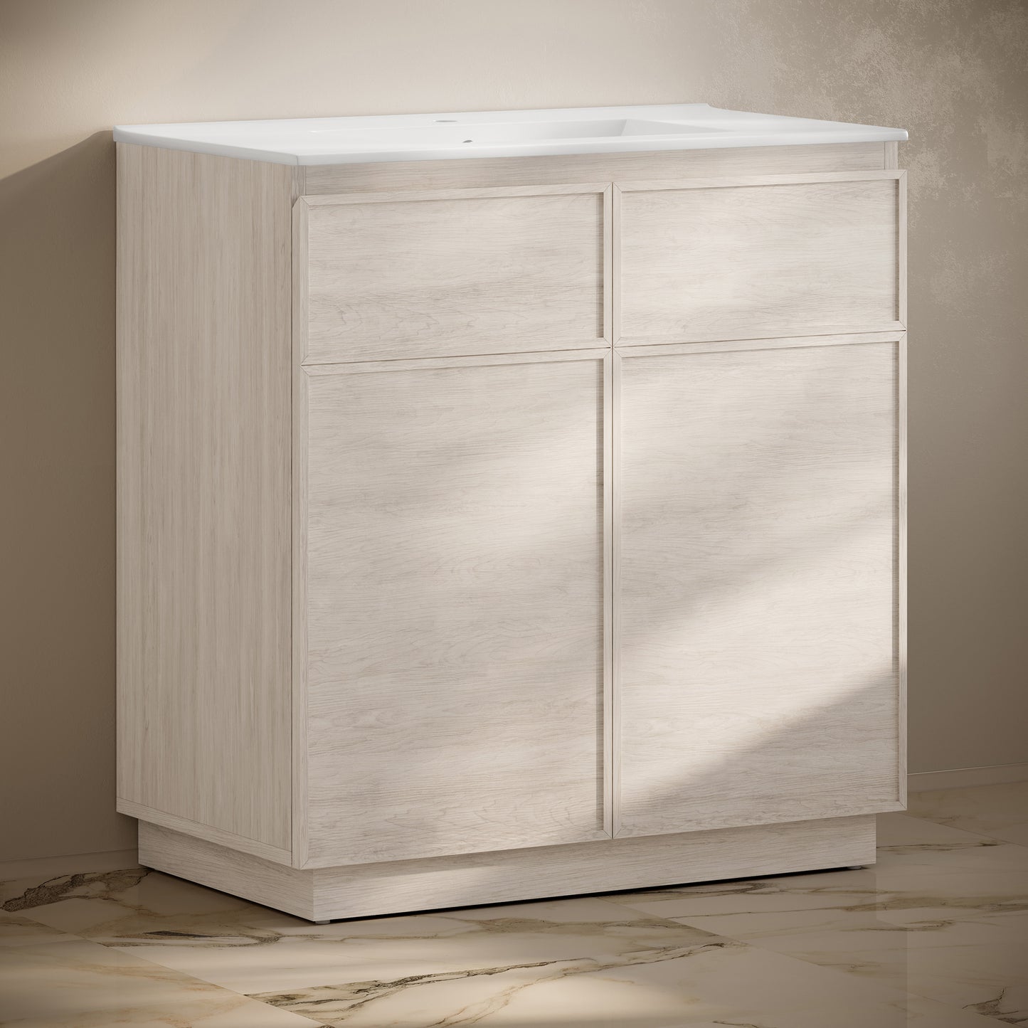 Swiss Madison St. Tropez 36-inch freestanding bathroom vanity in White Oak — view 6