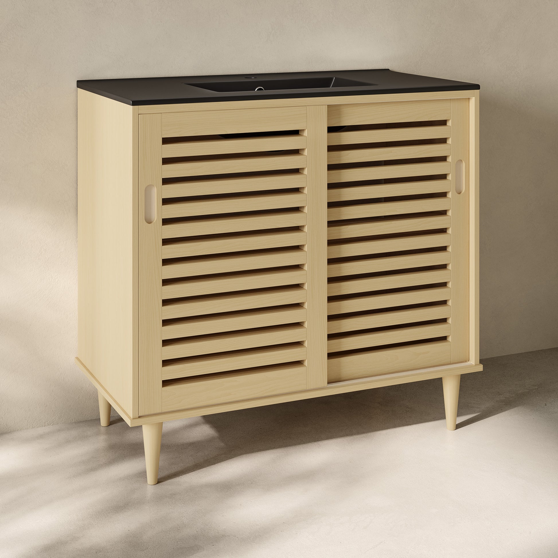 Swiss Madison Delice 36-inch freestanding bathroom vanity in Natural Oak — view 2