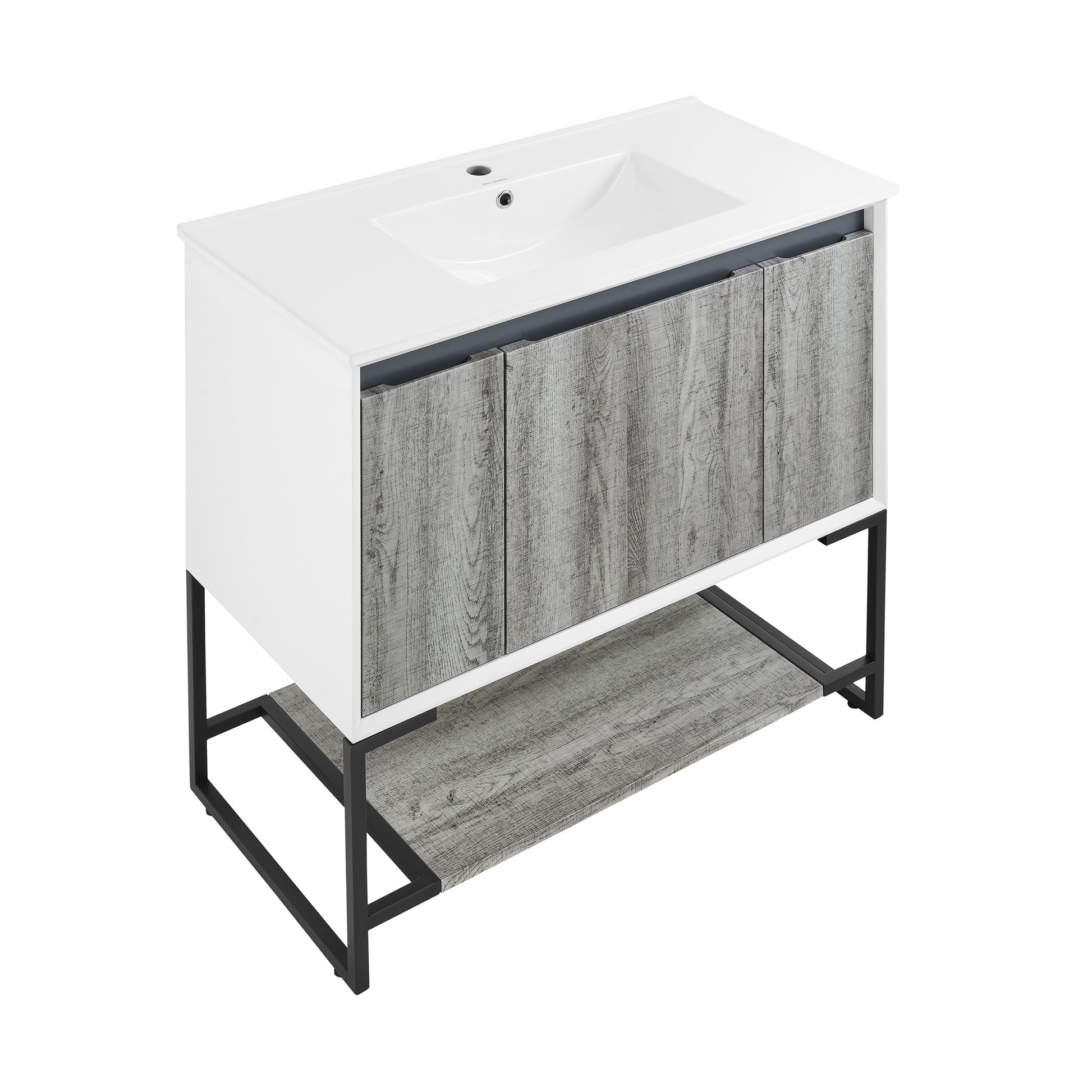 Swiss Madison Marseille 36-inch freestanding bathroom vanity in Gray Oak — view 8