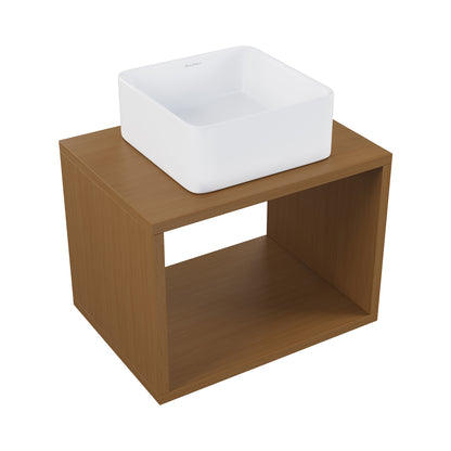 Swiss Madison, Concorde 24'' Wall-Hung Vanity In Brown Oak