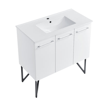 Swiss Madison Annecy 36-inch freestanding bathroom vanity in White — view 7