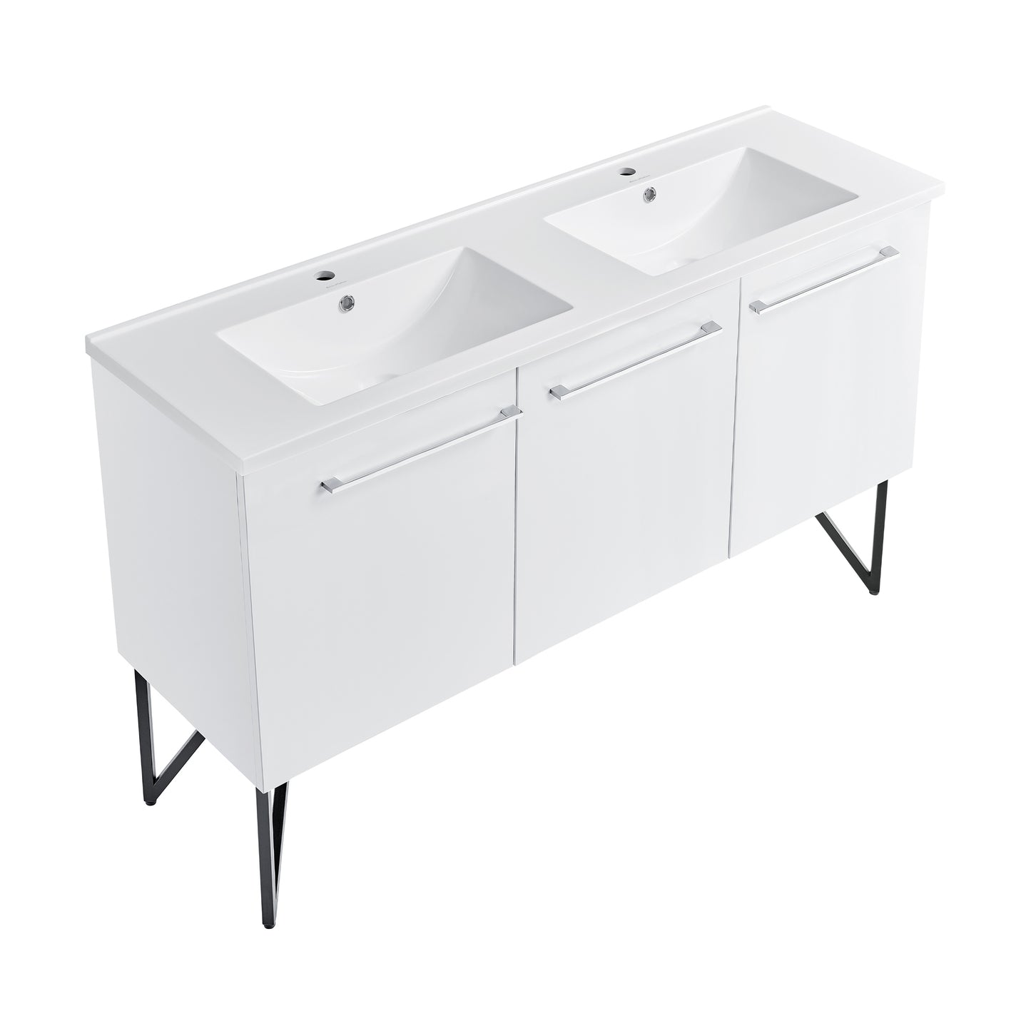 Swiss Madison, Annecy 60" Freestanding Bathroom Vanity in White with Sink Top