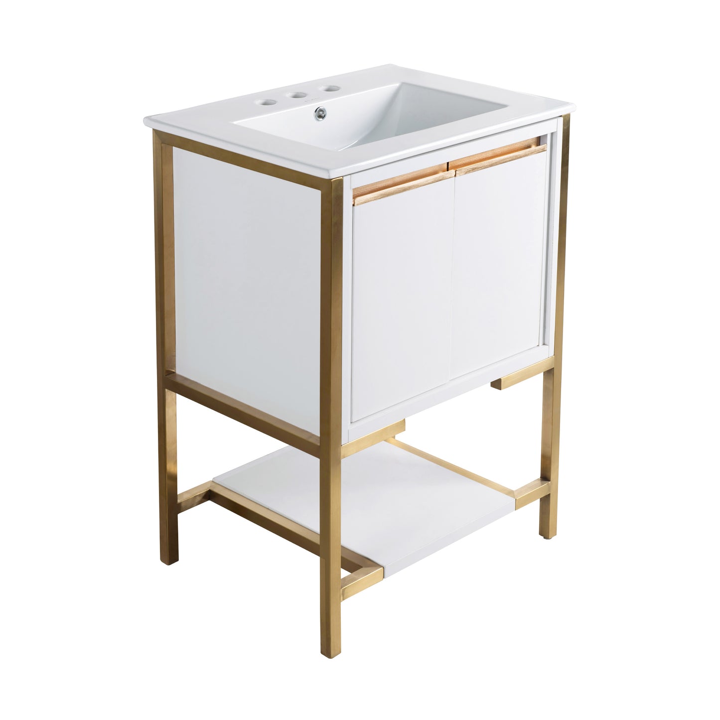 Swiss Madison, Marseille 24 in. White Bathroom Vanity With White, 3-Hole Ceramic Sink Top