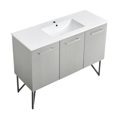 Swiss Madison, Annecy 48" Freestanding Bathroom Vanity in Gray with Sink Top