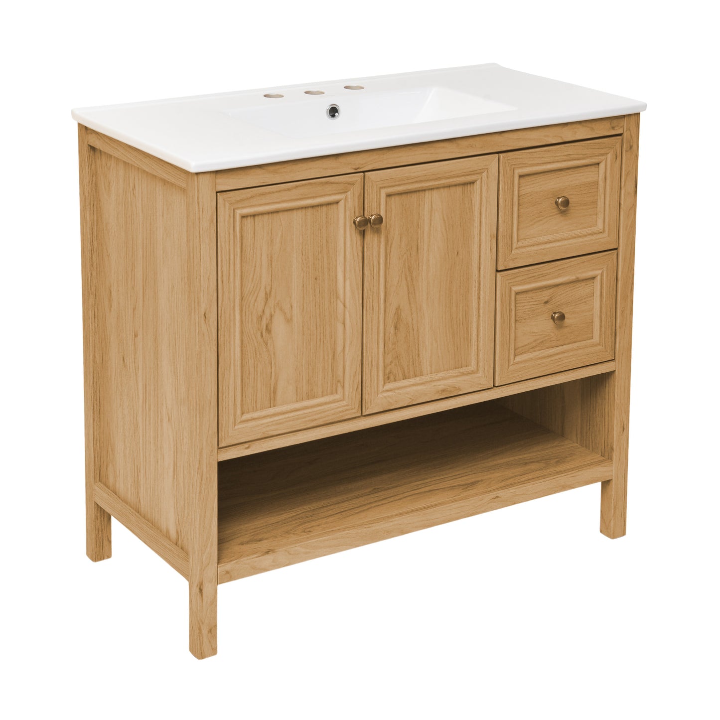 Swiss Madison Chateau 36-inch freestanding bathroom vanity in Golden Oak — view 2