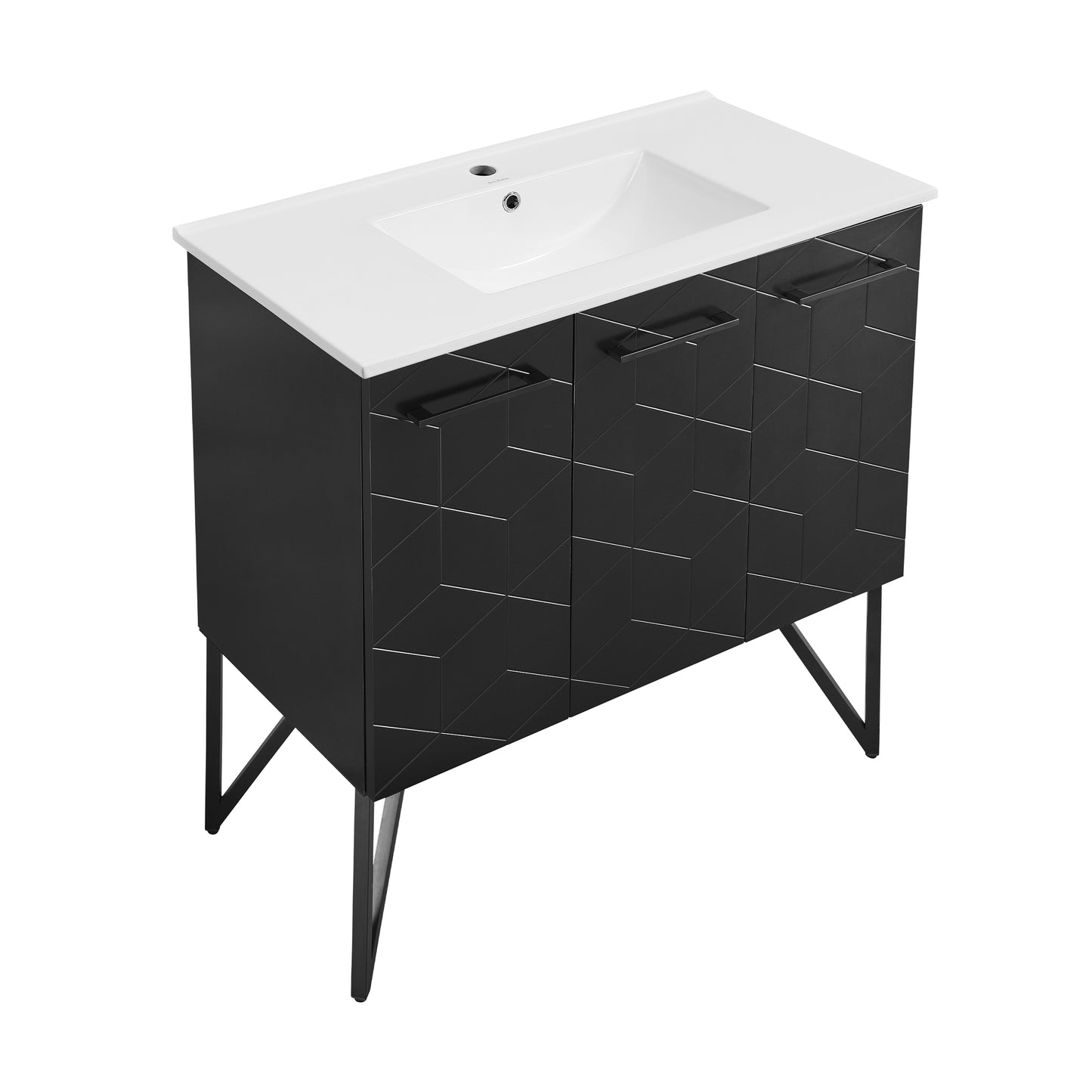 Swiss Madison, Annecy 36" Freestanding Bathroom Vanity in Phantom Black with Sink Top