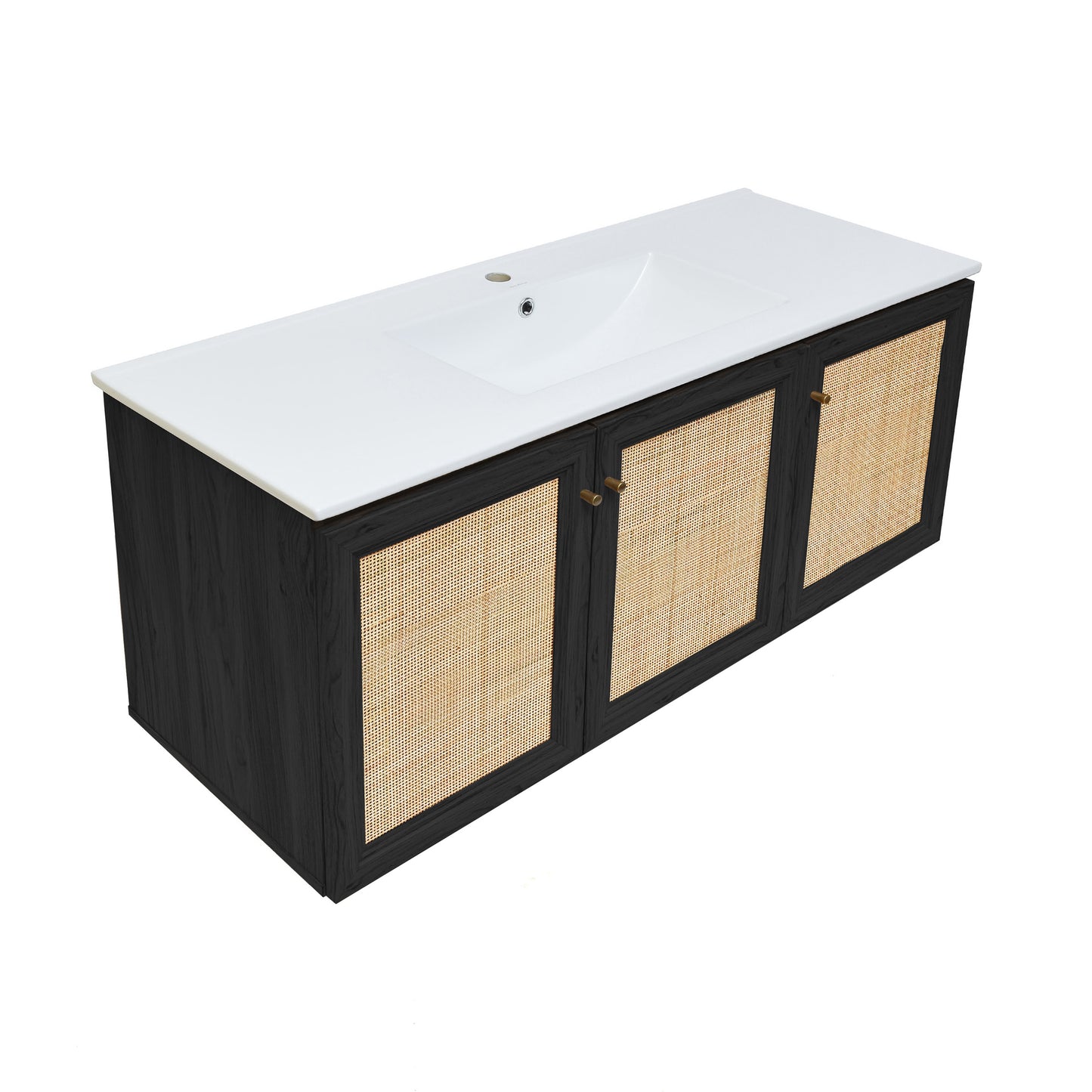 Swiss Madison, Classe 48" Wall-Mounted Bathroom Vanity in Black Oak