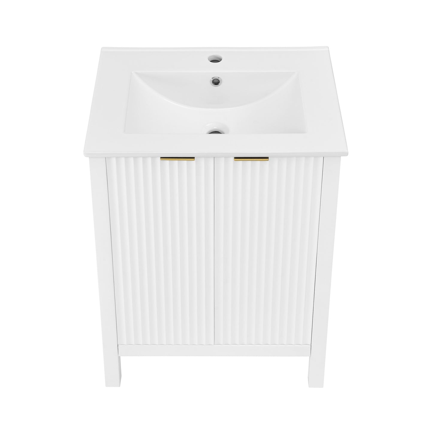 Swiss Madison, Bastille 24" Freestanding Bathroom Vanity in White with Sink Top