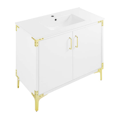 Swiss Madison, Voltaire 36" Freestanding Bathroom Vanity in White with Sink Top
