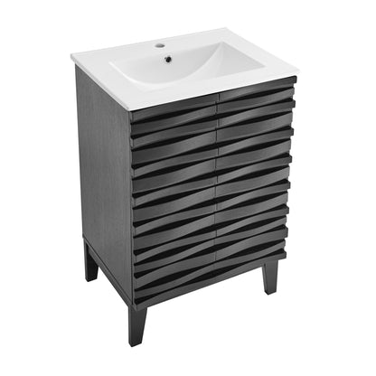 Swiss Madison, Cascade 24" Bathroom Vanity in Black