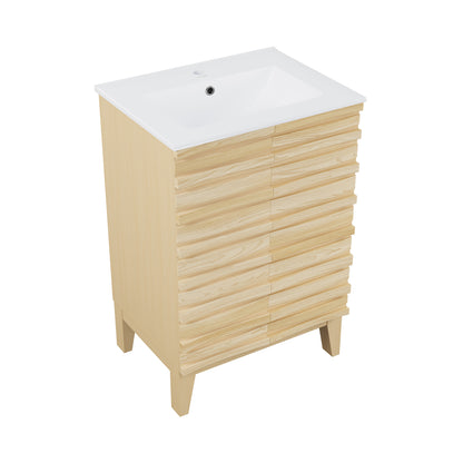 Swiss Madison, Cascade 24" Bathroom Vanity in Natural Oak