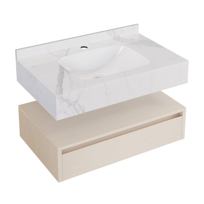 Swiss Madison Avancer 36-inch wall-mount bathroom vanity in White Oak — view 7