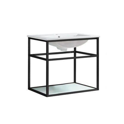 Swiss Madison, Pierre 24 Single, Metal Frame, Open Shelf, Bathroom Vanity