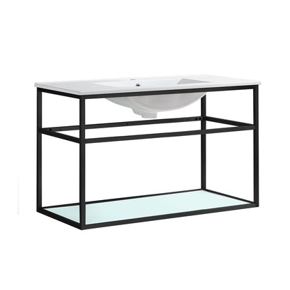 Swiss Madison, Pierre 36 Single, Metal Frame, Open Shelf, Bathroom Vanity