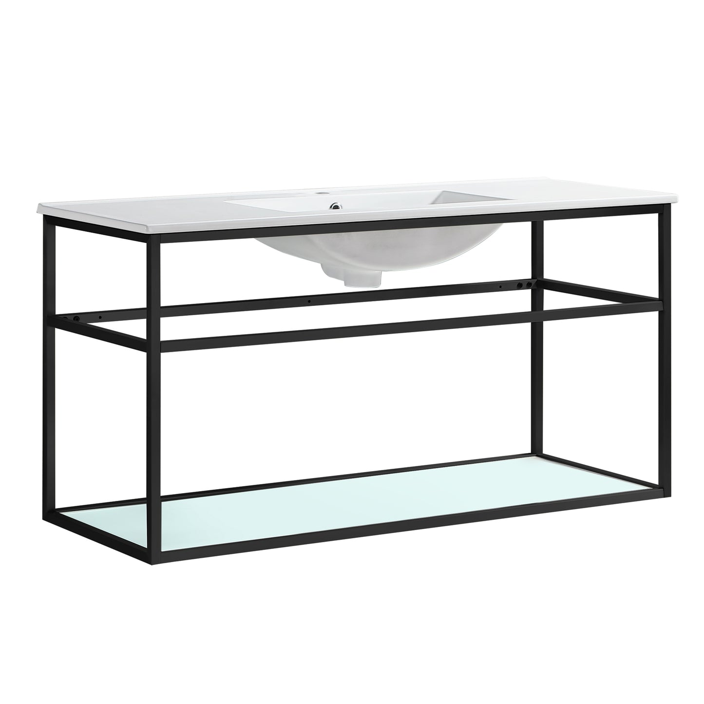 Swiss Madison, Pierre 48 Single, Metal Frame, Open Shelf, Bathroom Vanity
