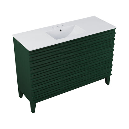 Swiss Madison Cascade 48-inch freestanding bathroom vanity in Green Oak — view 2