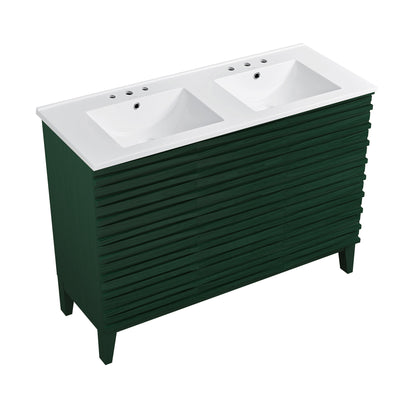 Swiss Madison Cascade 48-inch freestanding bathroom vanity in Green Oak — view 2