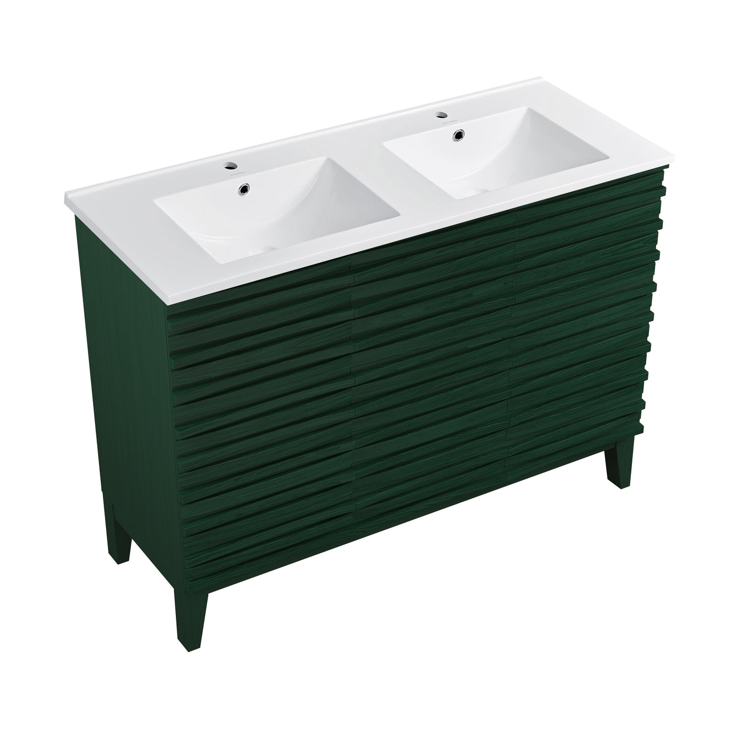 Swiss Madison Cascade 48-inch freestanding bathroom vanity in Green Oak — view 2