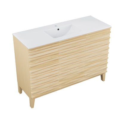 Swiss Madison, Cascade 48'' Bathroom Vanity in Natural Oak