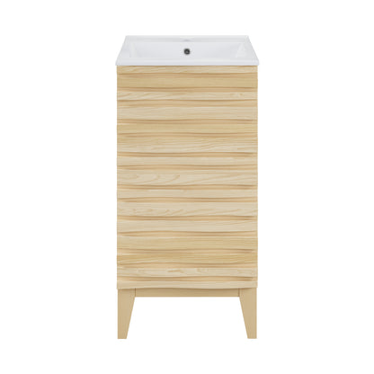 Swiss Madison, Cascade 18" Bathroom Vanity in Natural Oak