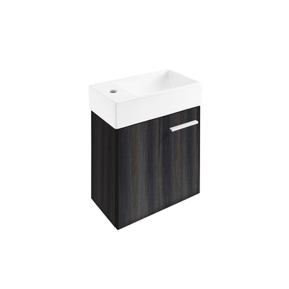 Swiss Madison, Colmer 18 Single, Black Walnut, One Cabinet, Bathroom Vanity
