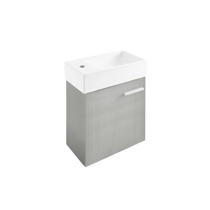 Swiss Madison, Colmer 18 Single, Brushed Grey, One Cabinet, Bathroom Vanity