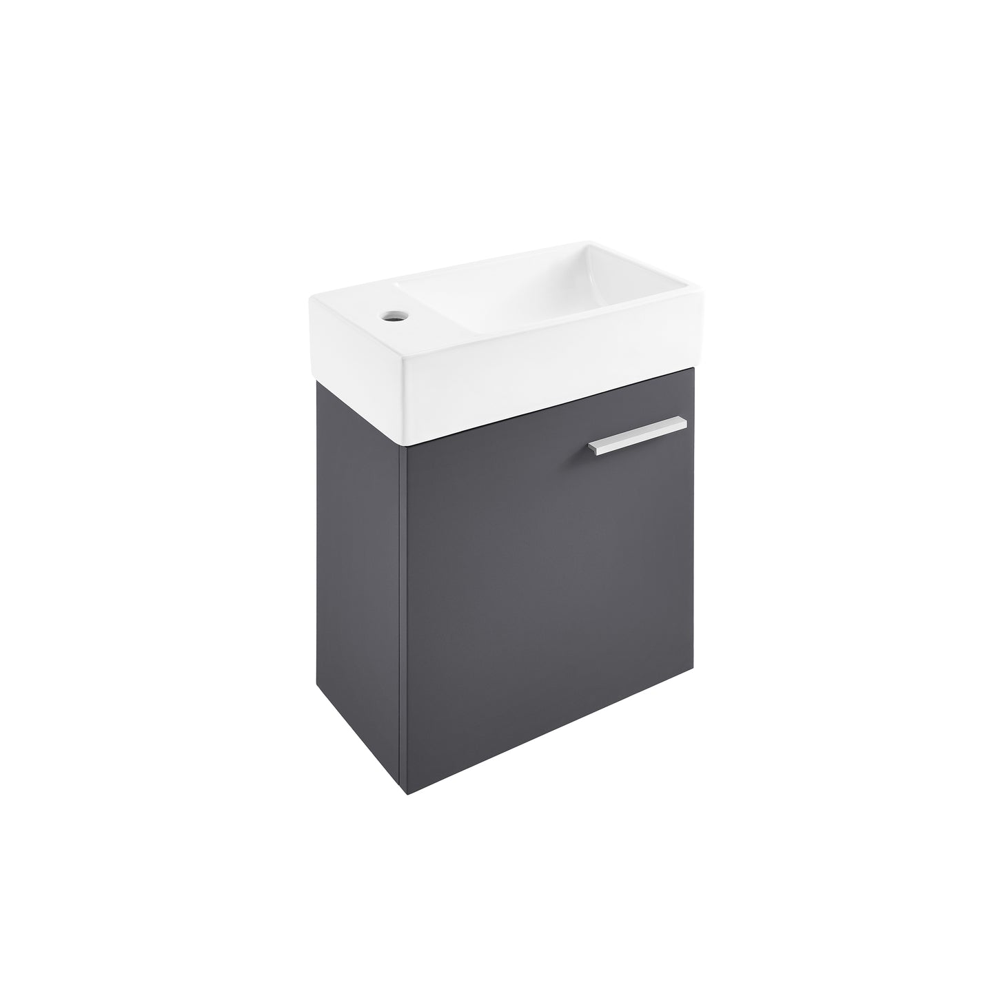 Swiss Madison, Colmer 18" Wall-Mounted Bathroom Vanity in Slate