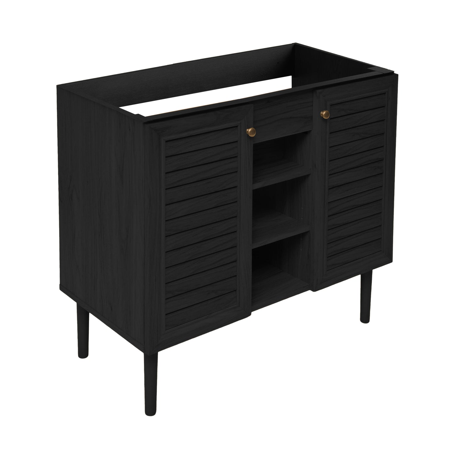 Swiss Madison, Bron 36" Freestanding Bathroom Vanity Cabinet without Top in Black Oak