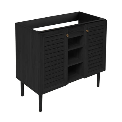 Swiss Madison, Bron 36" Freestanding Bathroom Vanity Cabinet without Top in Black Oak