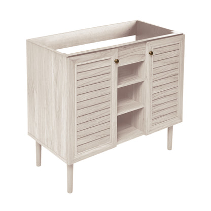 Swiss Madison, Bron 36" Freestanding Bathroom Vanity Cabinet without Top in White Oak