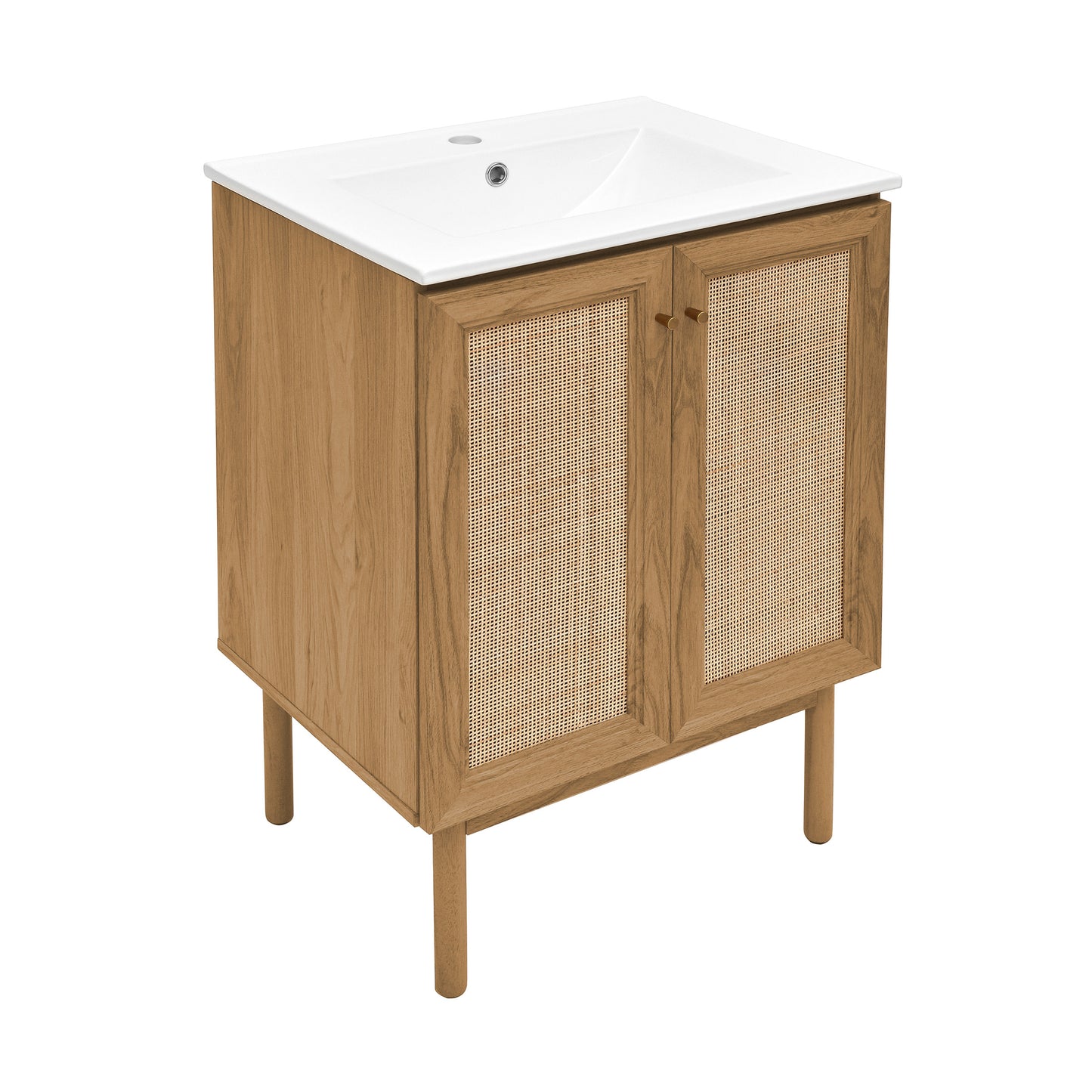 Swiss Madison, Classe 24" Freestanding Bathroom Vanity in Golden Oak with Sink Top