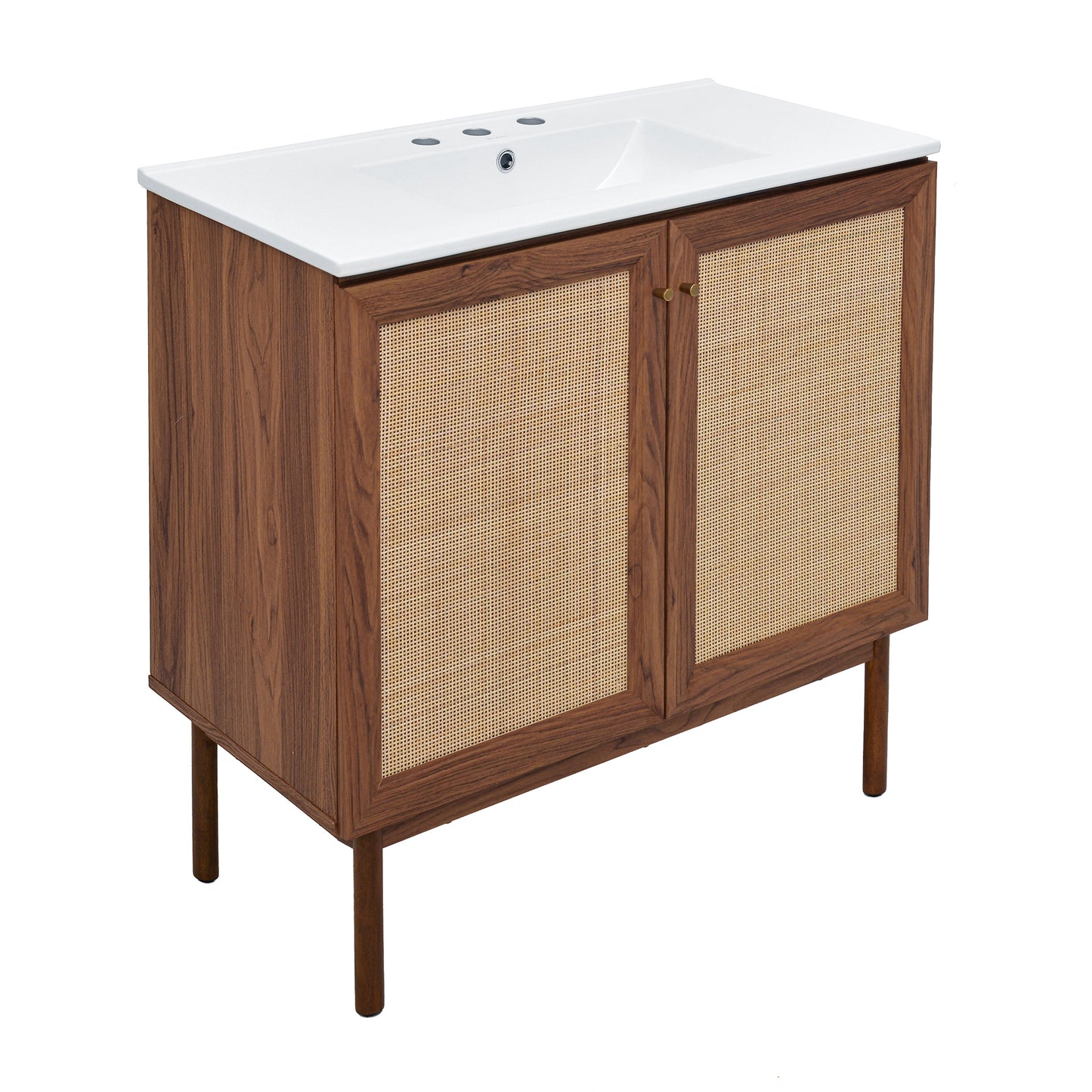 Swiss Madison Classe 36-inch freestanding bathroom vanity in Brown Oak — view 2