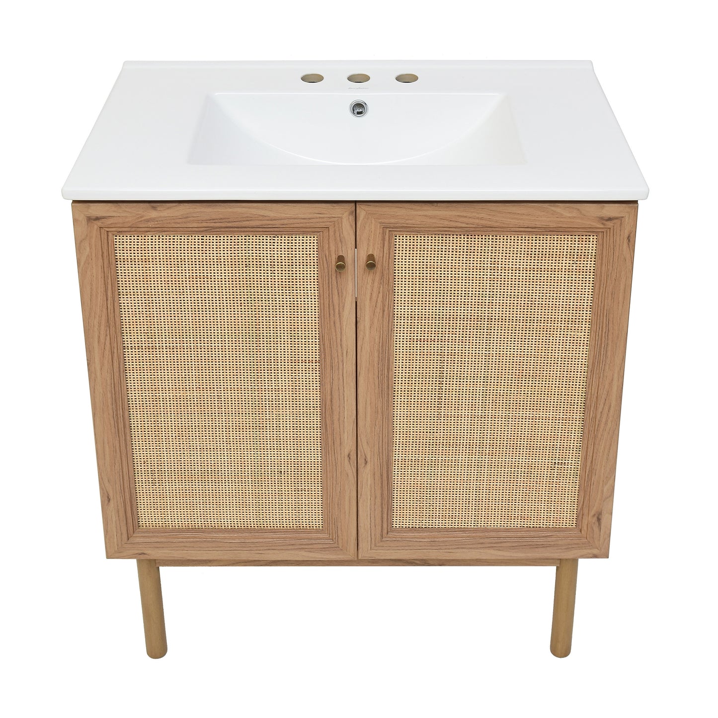 Swiss Madison, Classe 30" Freestanding Bathroom Vanity in Golden Oak with 3-Hole Widespread Sink Top