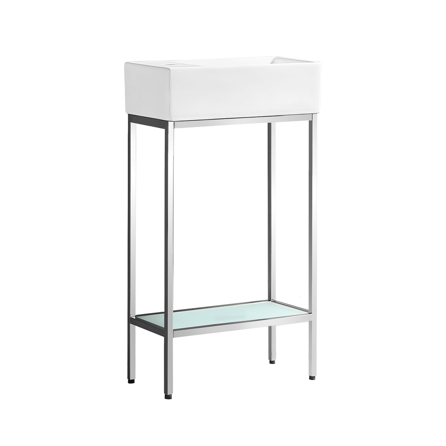 Swiss Madison, Pierre 19.5 Single, Freestanding, Open Shelf, Chrome Metal Frame Bathroom Vanity