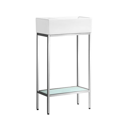 Swiss Madison, Pierre 19.5 Single, Freestanding, Open Shelf, Chrome Metal Frame Bathroom Vanity