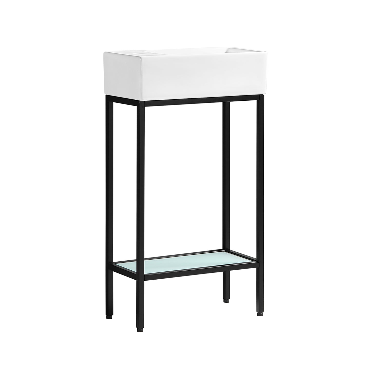Swiss Madison, Pierre 19.5 Single, Freestanding, Open Shelf, Matte Black Frame Bathroom Vanity