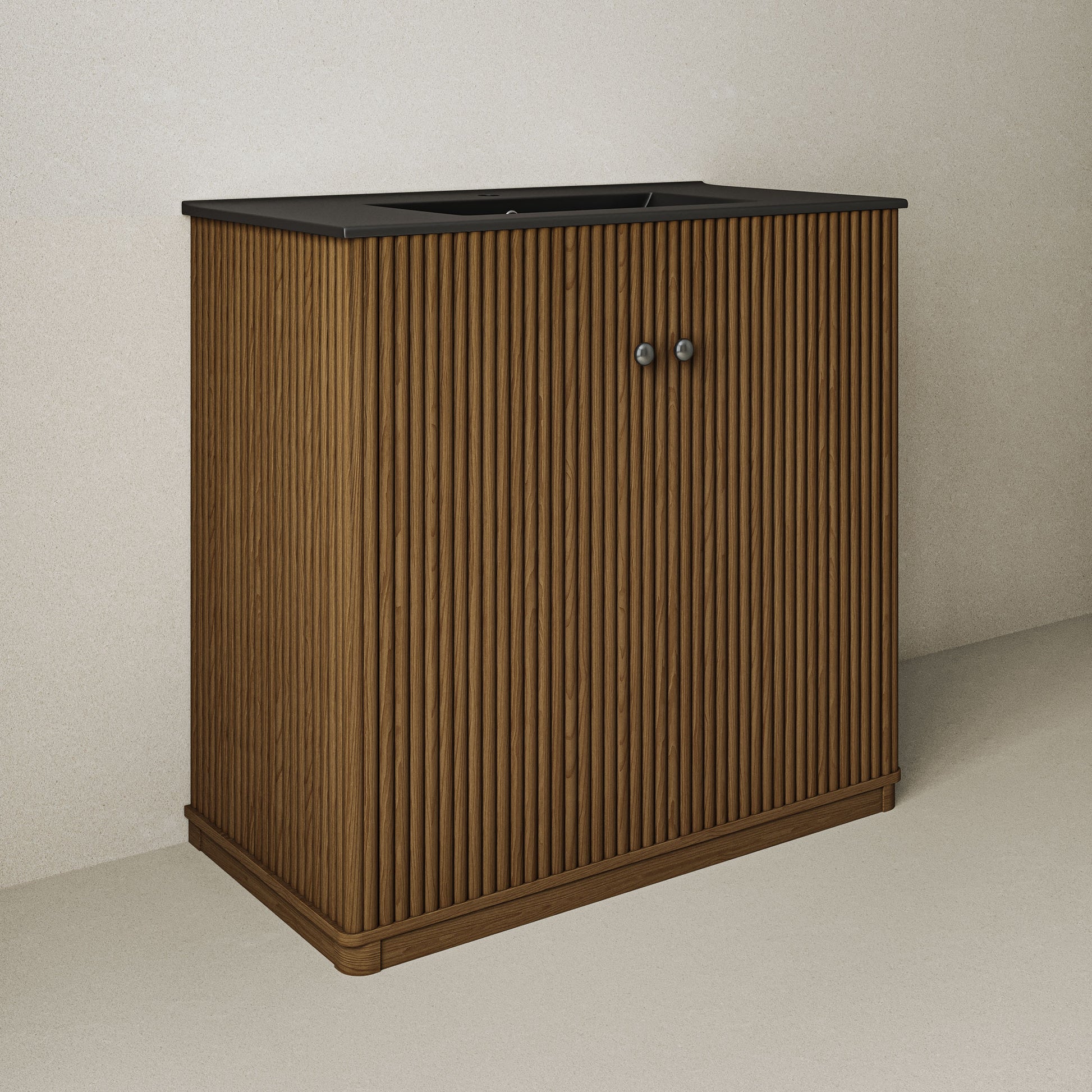 Swiss Madison Lafayette 36-inch freestanding bathroom vanity in Brown Oak — view 2