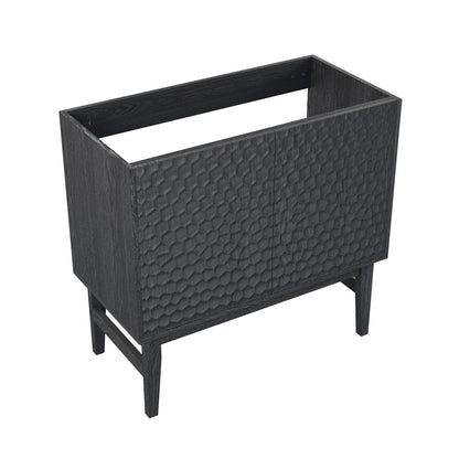 Swiss Madison, Bosse 36" Freestanding Bathroom Vanity Cabinet without Top in Black Oak