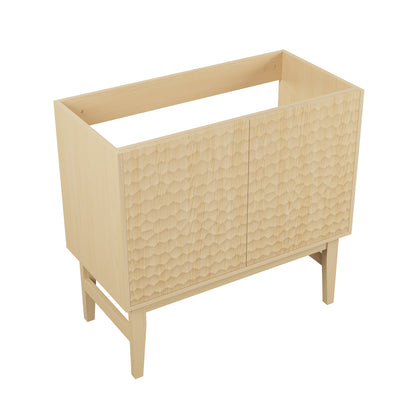 Swiss Madison, Bosse 36" Freestanding Bathroom Vanity Cabinet without Top in Natural Oak